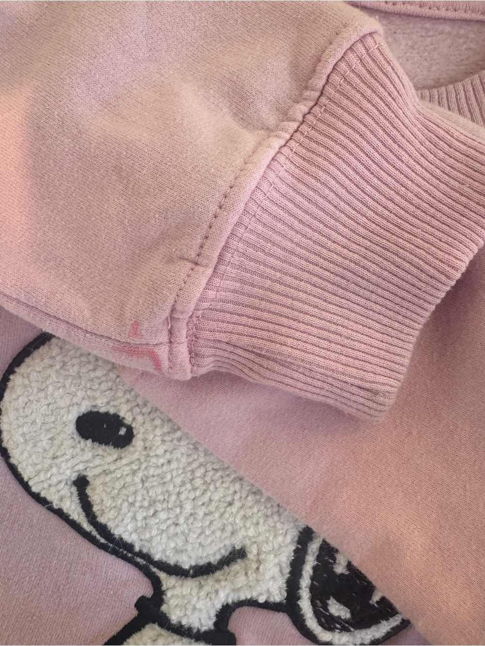 Peanuts Snoopy Pink Crewneck Sweatshirt Pullover - Picture 3 of 5